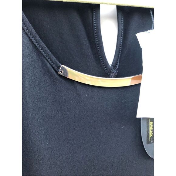 Cupio Womens Black Sleeveless Gold Hardware A-Line Shift Dress Size 3X NWT - Picture 3 of 6